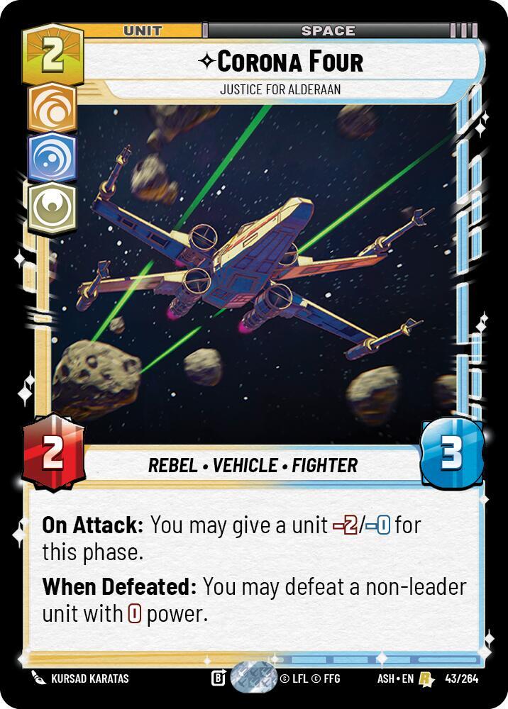 Corona Four - Justice for Alderaan 43/264 Ashes of the Empire Star Wars card
