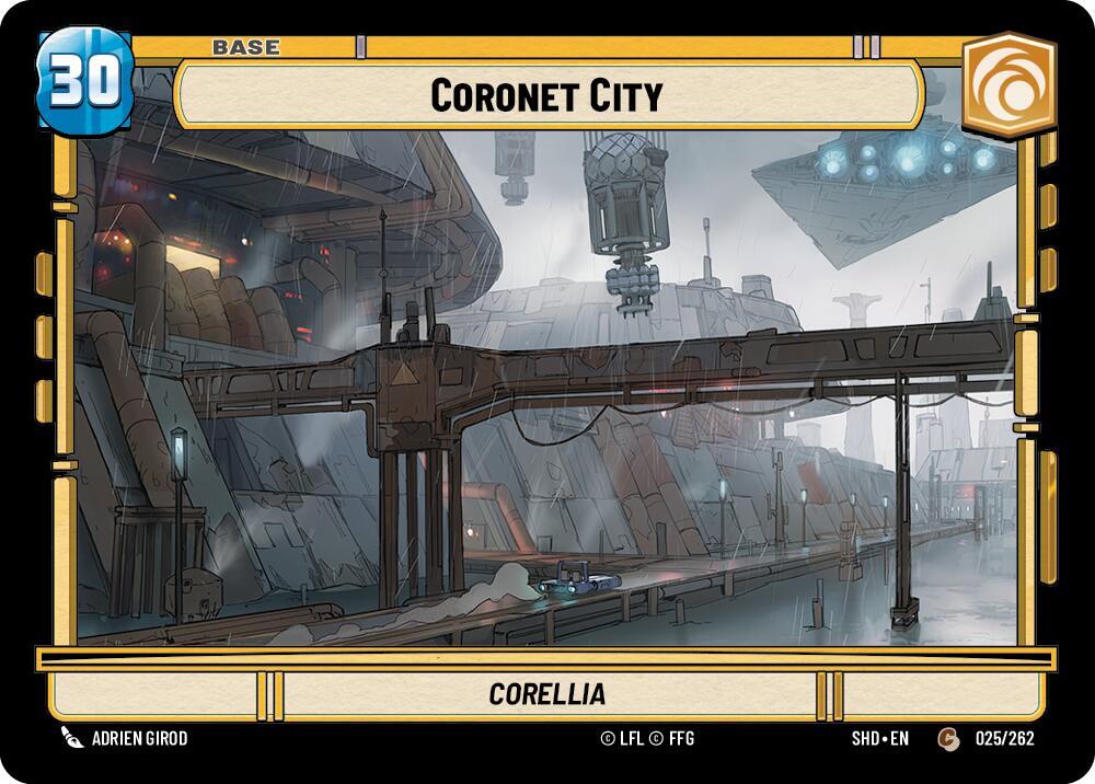 Coronet City // Shield 025 // T02 Shadows of the Galaxy Star Wars card