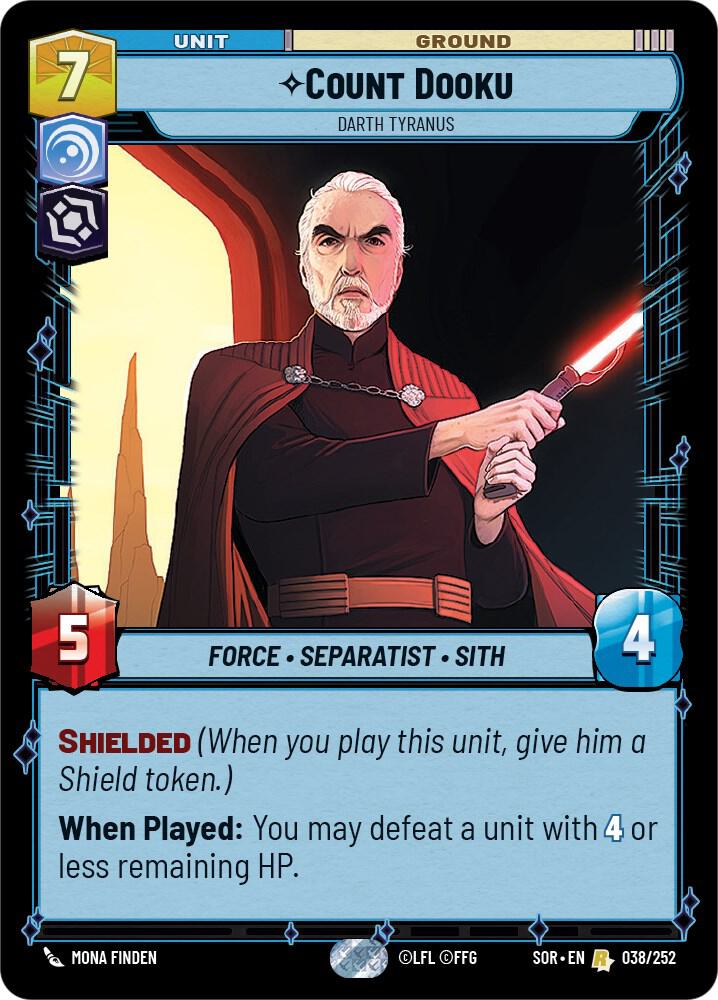Count Dooku - Darth Tyranus 038/252 Spark of Rebellion Star Wars card