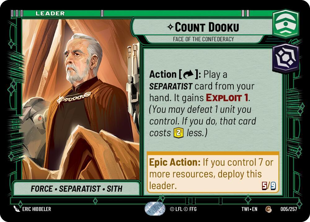 Count Dooku - Face of the Confederacy 005/257 Twilight of the Republic Star Wars card