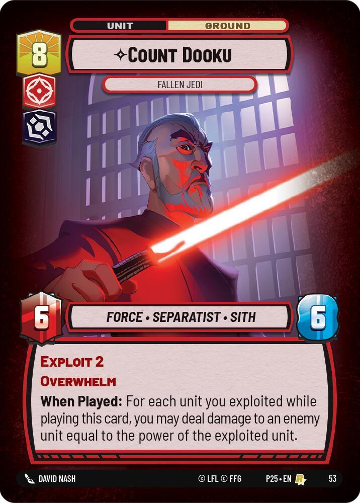 Count Dooku - Fallen Jedi 53 Organized Play Promos Star Wars card