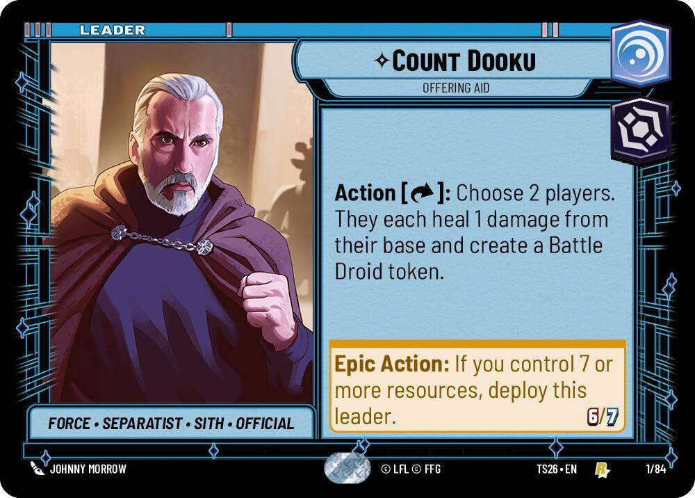 Count Dooku - Offering Aid 1/84 Twin Suns Star Wars card