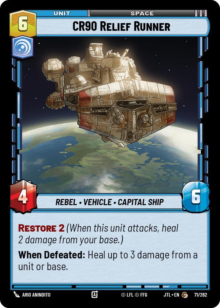 CR90 Relief Runner 071/262 Jump to Lightspeed Star Wars card