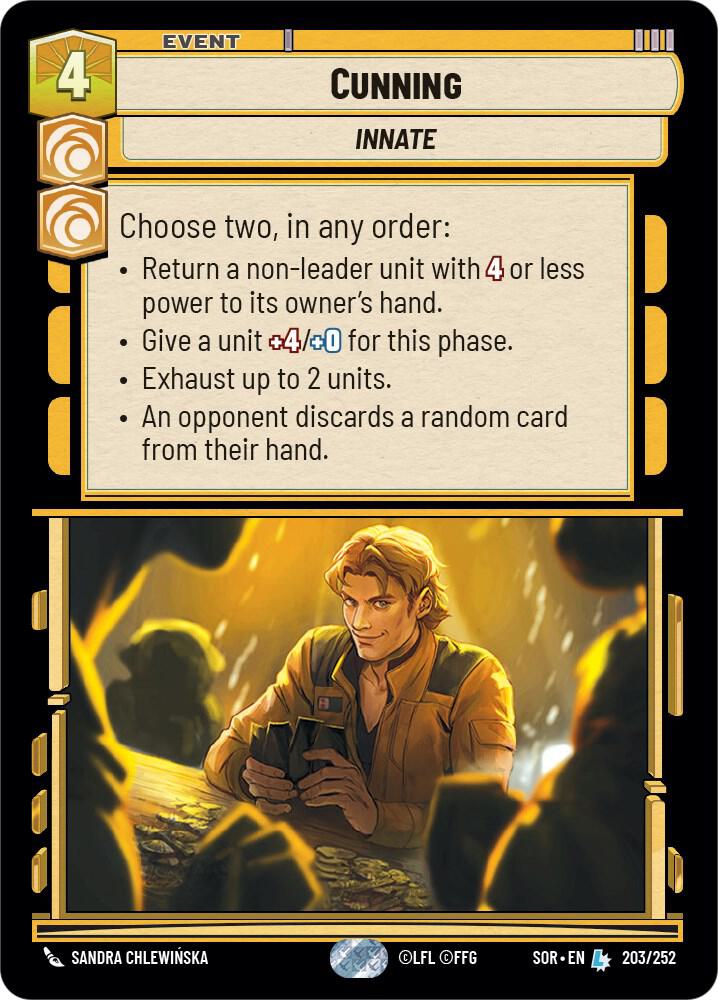 Cunning 203/252 Spark of Rebellion Star Wars card