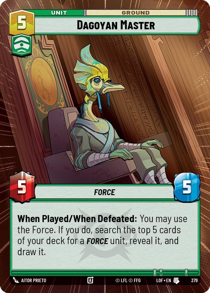 Dagoyan Master (Hyperspace) 379 Legends of the Force Star Wars card