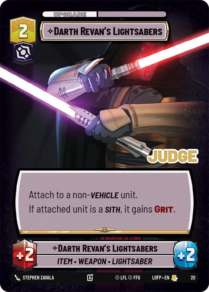 Darth Revan's Lightsabers 20 Judge Promos Star Wars card