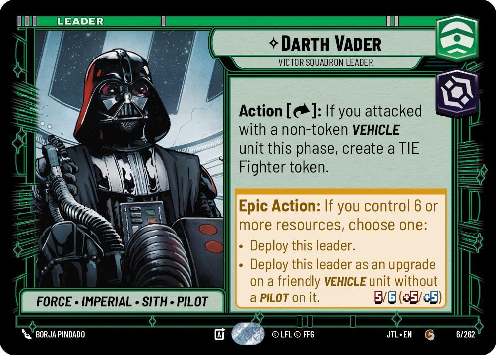 Darth Vader - Victor Squadron Leader 006/262 Jump to Lightspeed Star Wars card