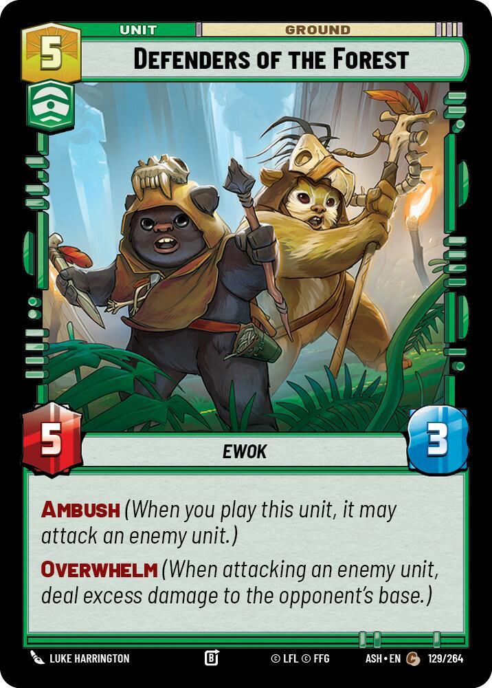 Defenders of the Forest 129/264 Ashes of the Empire Star Wars card