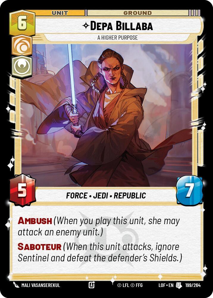 Depa Billaba - A Higher Purpose 199/264 Legends of the Force Star Wars card
