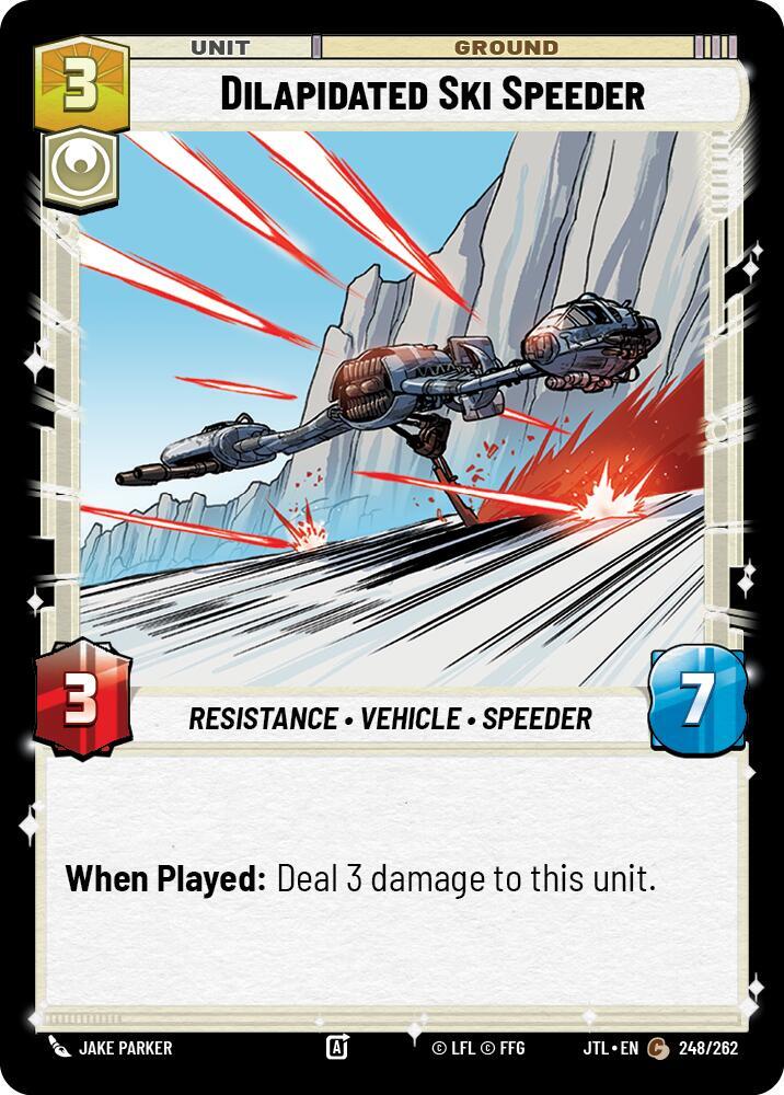 Dilapidated Ski Speeder 248/262 Jump to Lightspeed Star Wars card