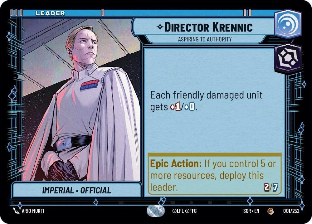 Director Krennic - Aspiring to Authority 001/252 Spark of Rebellion Star Wars card