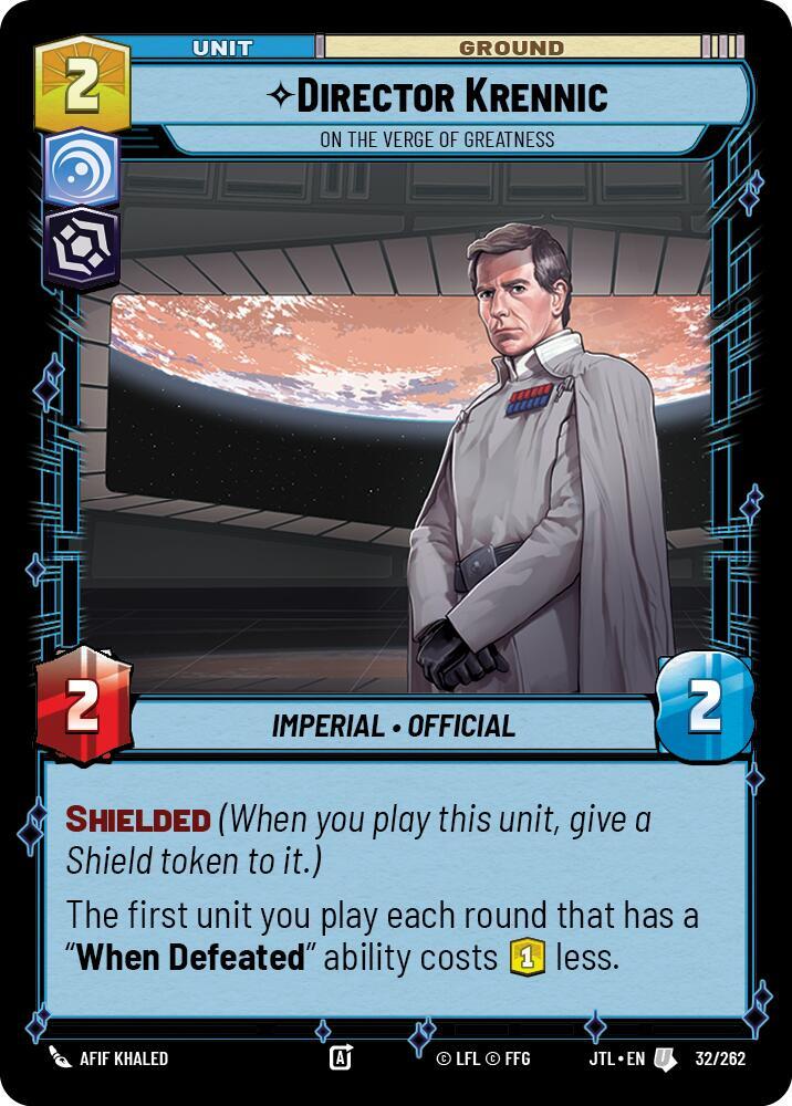 Director Krennic - On the Verge of Greatness 032/262 Jump to Lightspeed Star Wars card