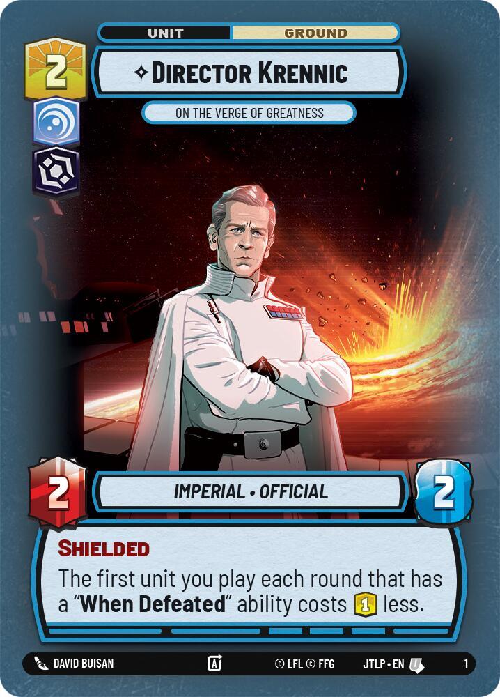 Director Krennic - On the Verge of Greatness 1 Jump to Lightspeed - Weekly Play Promos Star Wars card