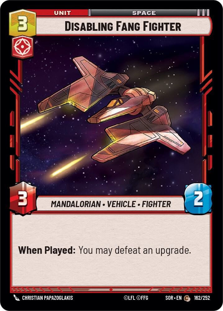 Disabling Fang Fighter 162/252 Spark of Rebellion Star Wars card
