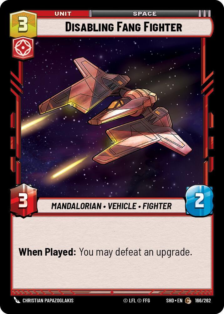 Disabling Fang Fighter 166/262 Shadows of the Galaxy Star Wars card