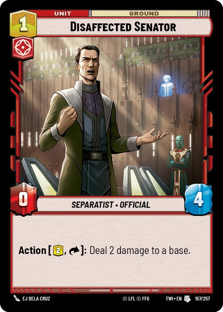 Disaffected Senator 157/257 Twilight of the Republic Star Wars card
