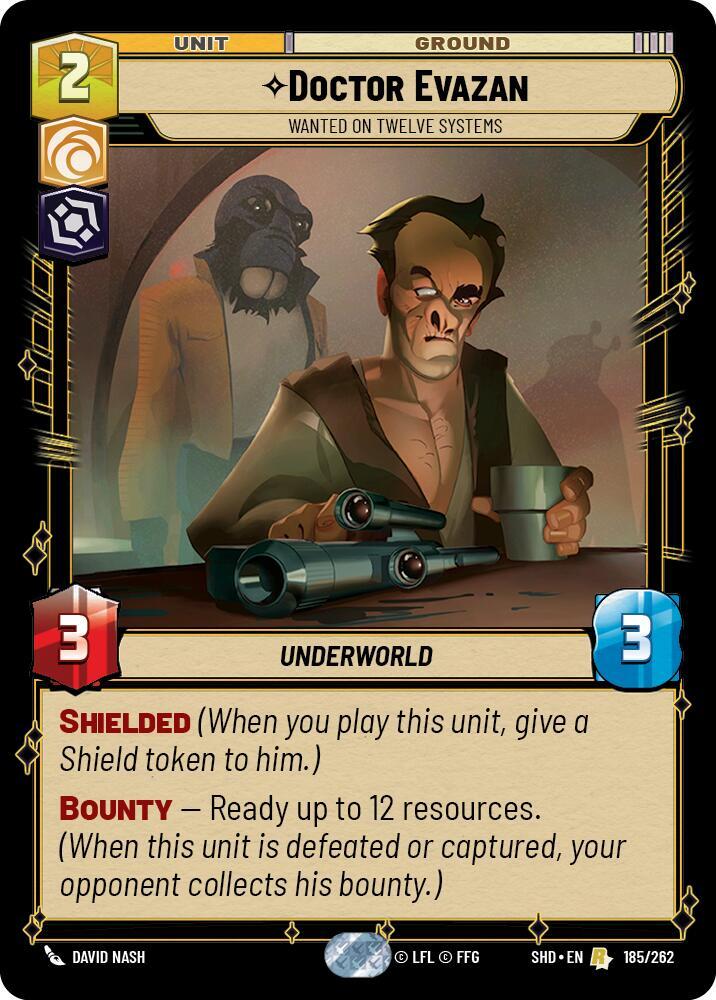 Doctor Evazan - Wanted on Twelve Systems 185/262 Shadows of the Galaxy Star Wars card