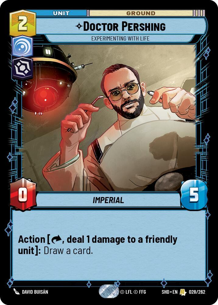 Doctor Pershing - Experimenting With Life 028/262 Shadows of the Galaxy Star Wars card