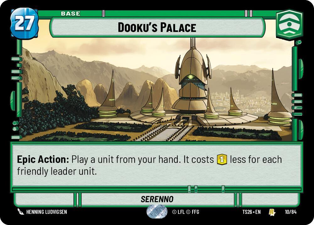 Dooku's Palace 10/84 Twin Suns Star Wars card