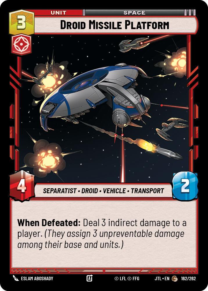Droid Missile Platform 162/262 Jump to Lightspeed Star Wars card