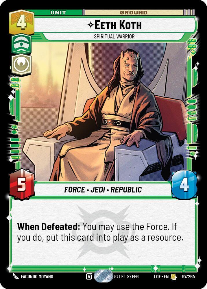 Eeth Koth - Spiritual Warrior 097/264 Legends of the Force Star Wars card