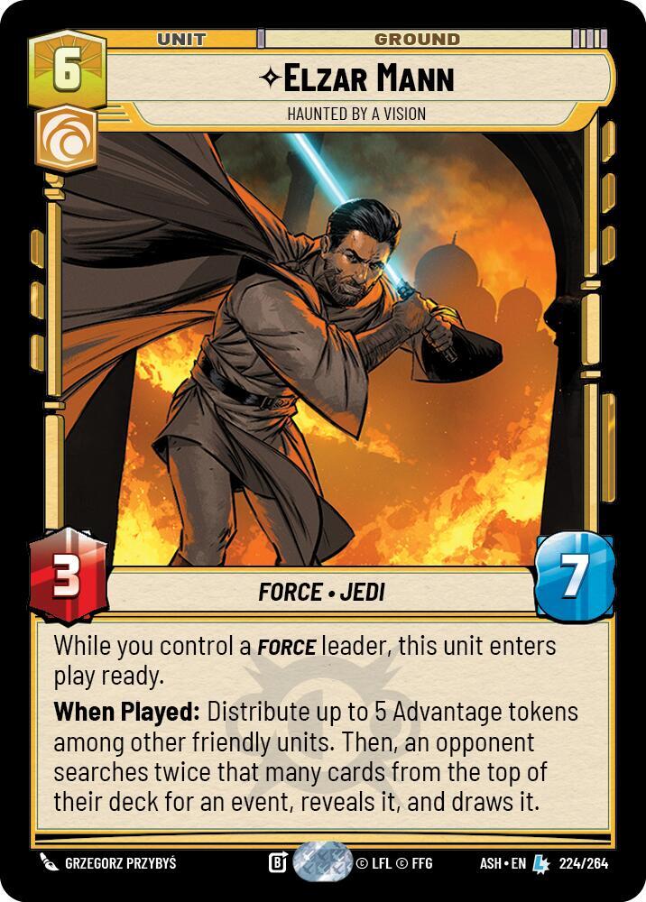 Elzar Mann - Haunted by a Vision 224/264 Ashes of the Empire Star Wars card