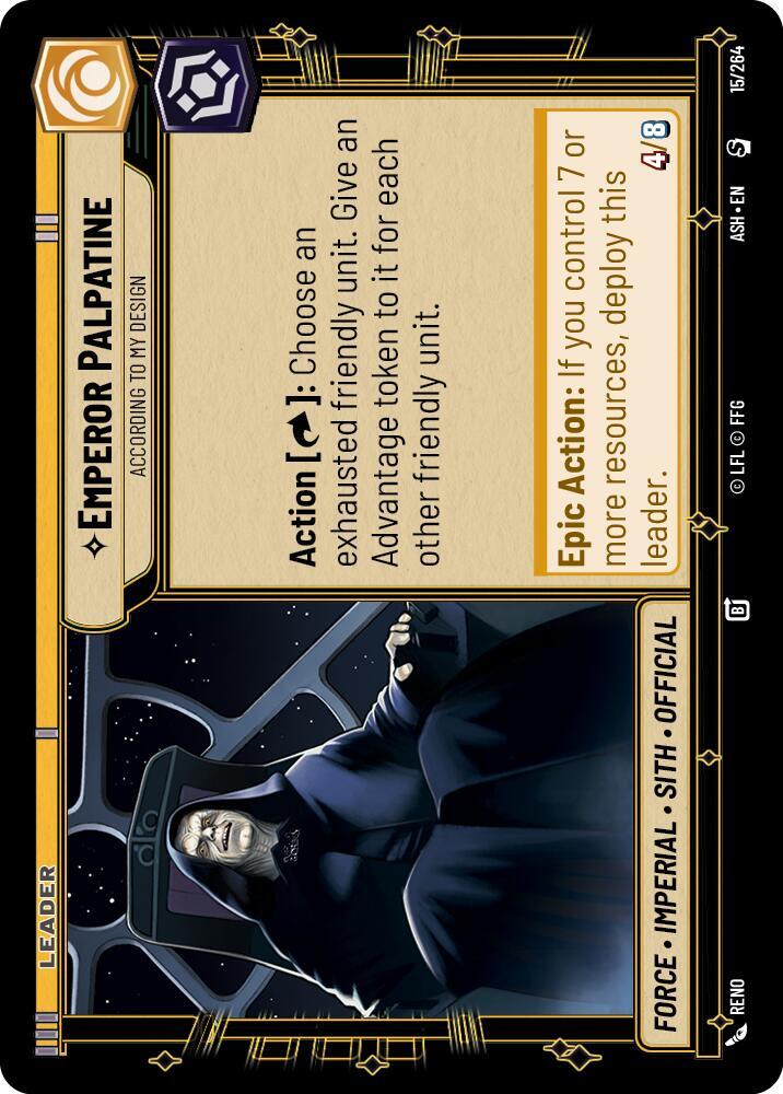 Emperor Palpatine - According to My Design 15/264 Ashes of the Empire Star Wars card