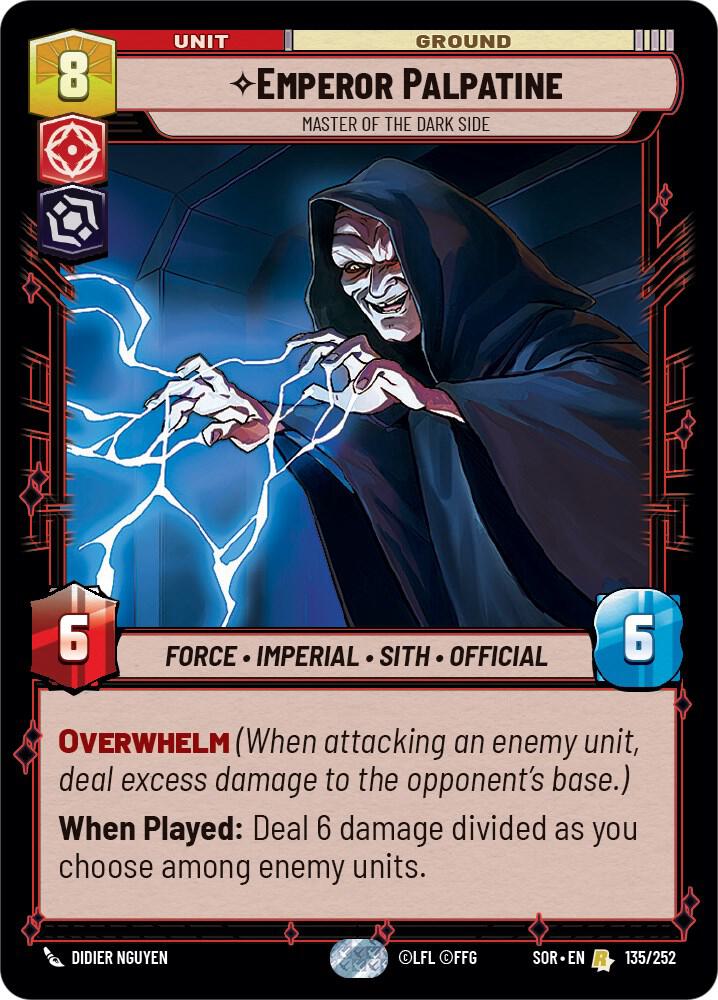 Emperor Palpatine - Master of the Dark Side 135/252 Spark of Rebellion Star Wars card