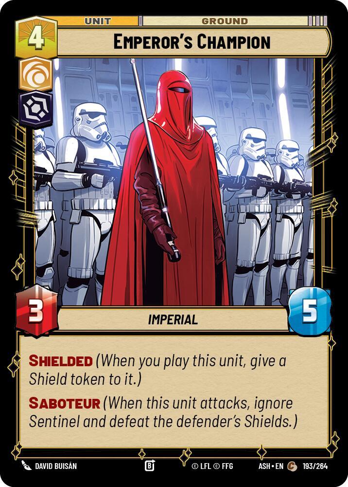 Emperor's Champion 193/264 Ashes of the Empire Star Wars card