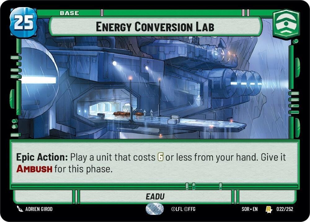 Energy Conversion Lab 022/252 Spark of Rebellion Star Wars card