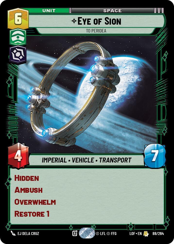 Eye of Sion - To Peridea 088/264 Legends of the Force Star Wars card