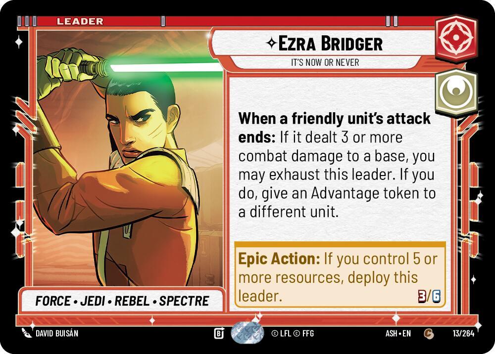 Ezra Bridger - It's Now or Never 13/264 Ashes of the Empire Star Wars card