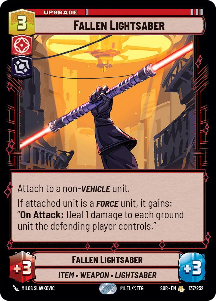 Fallen Lightsaber 137/252 Spark of Rebellion Star Wars card