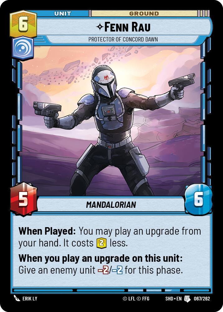 Fenn Rau - Protector of Concord Dawn 067/262 Shadows of the Galaxy Star Wars card
