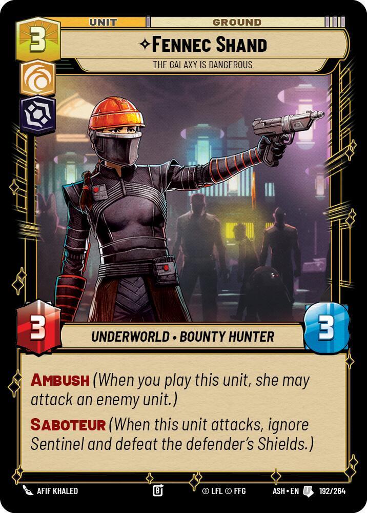 Fennec Shand - The Galaxy Is Dangerous 192/264 Ashes of the Empire Star Wars card