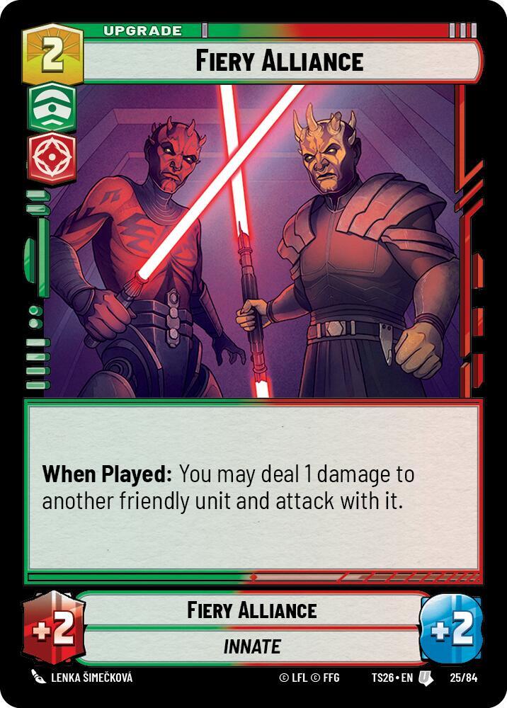 Fiery Alliance 25/84 Twin Suns Star Wars card