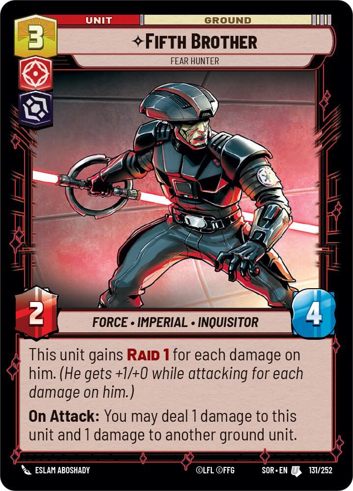 Fifth Brother - Fear Hunter 131/252 Spark of Rebellion Star Wars card