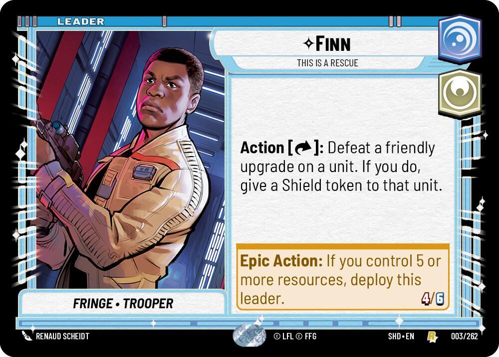 Finn - This is a Rescue 003/262 Shadows of the Galaxy Star Wars card