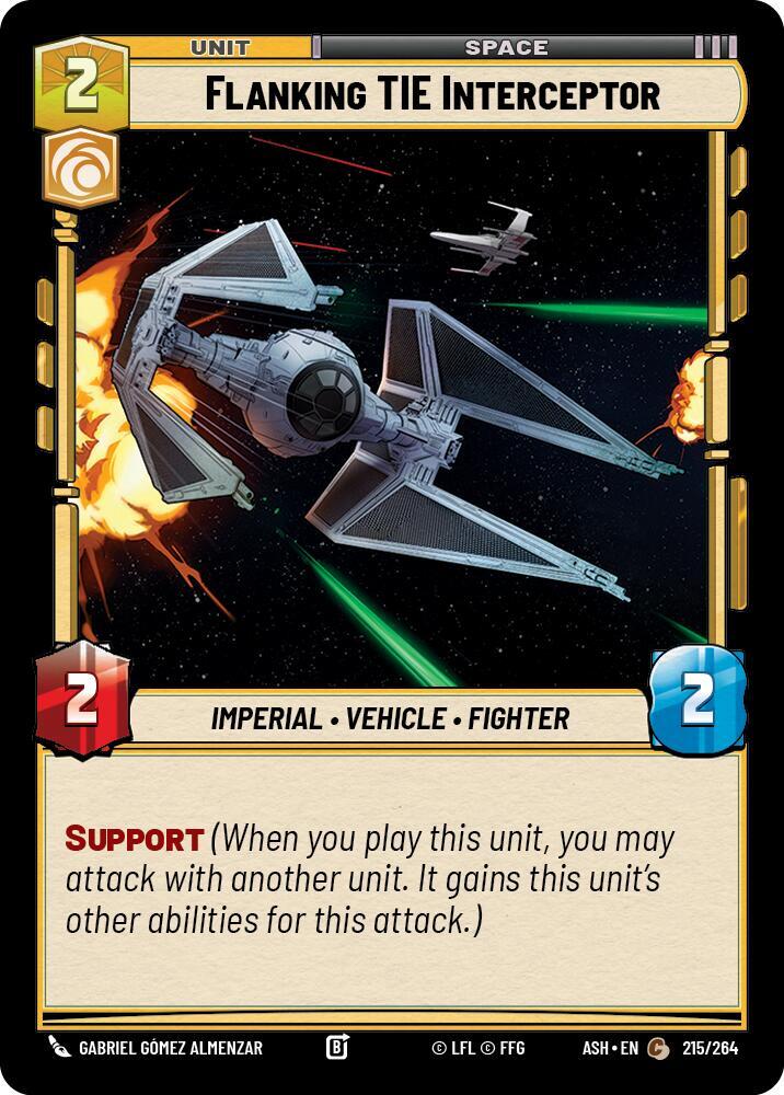 Flanking TIE Interceptor 215/264 Ashes of the Empire Star Wars card