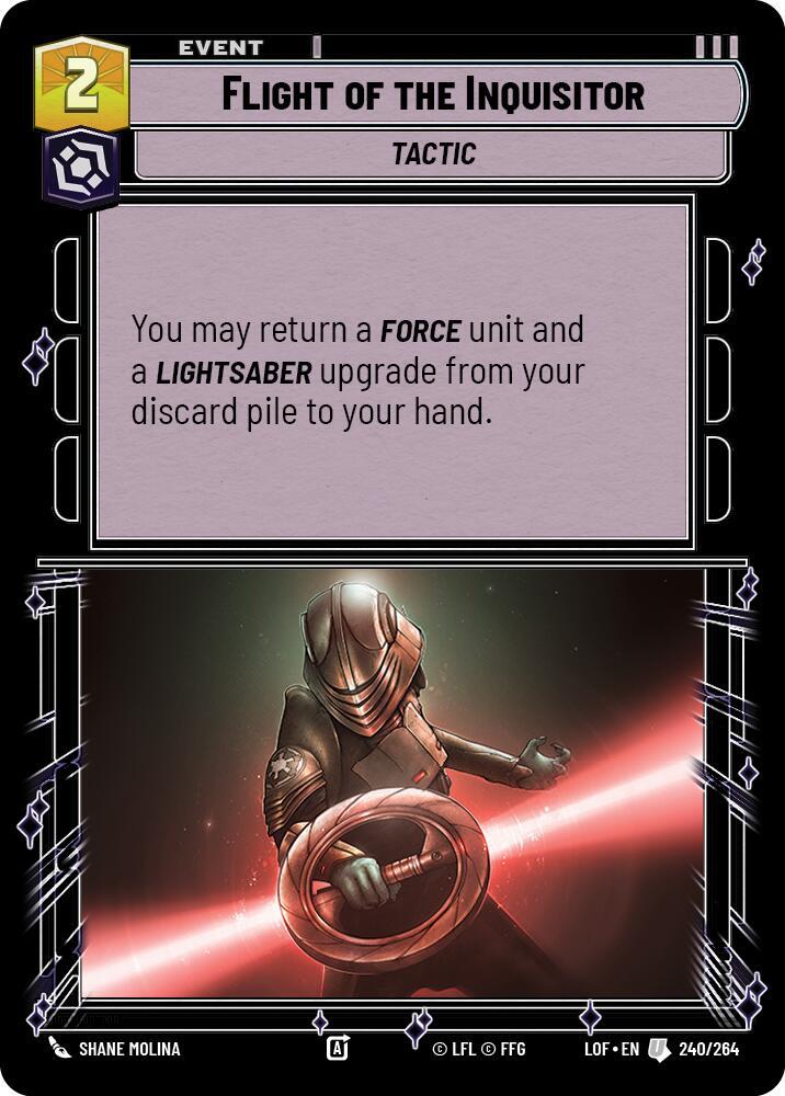 Flight of the Inquisitor 240/264 Legends of the Force Star Wars card