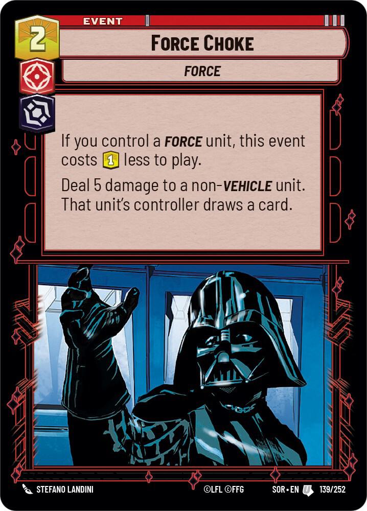 Force Choke 139/252 Spark of Rebellion Star Wars card