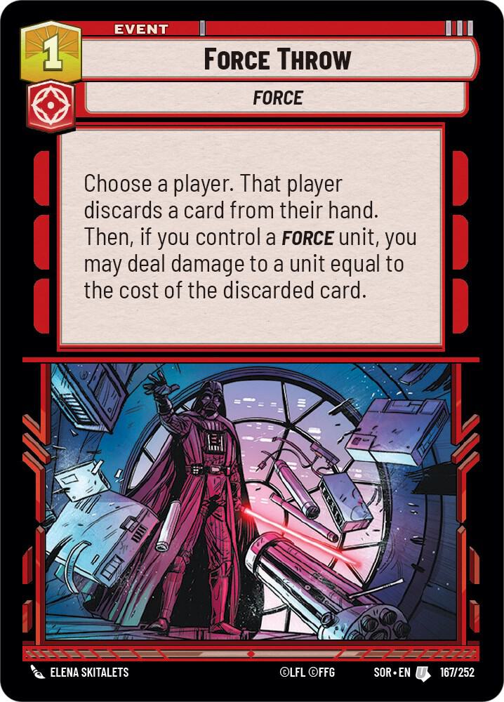 Force Throw 167/252 Spark of Rebellion Star Wars card