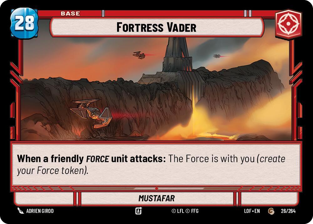 Fortress Vader // Force 026/264 // T03/T03 Legends of the Force Star Wars card