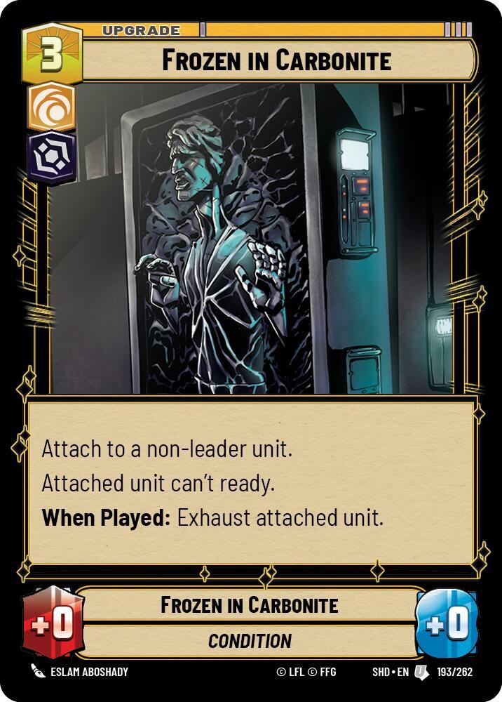Frozen in Carbonite 193/262 Shadows of the Galaxy Star Wars card