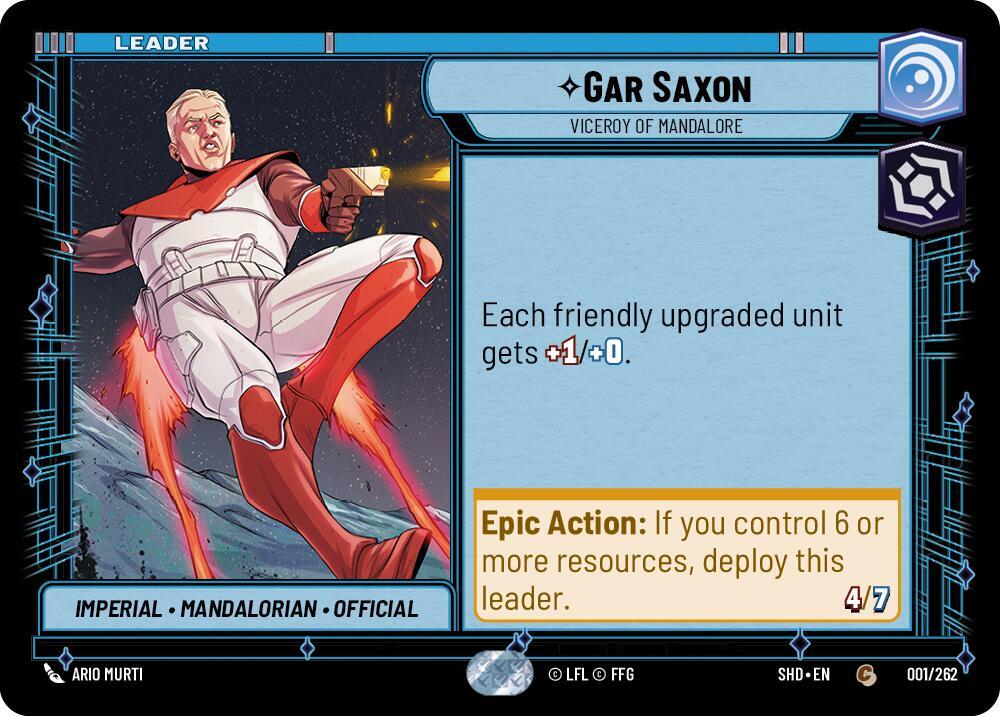 Gar Saxon - Viceroy of Mandalore 001/262 Shadows of the Galaxy Star Wars card