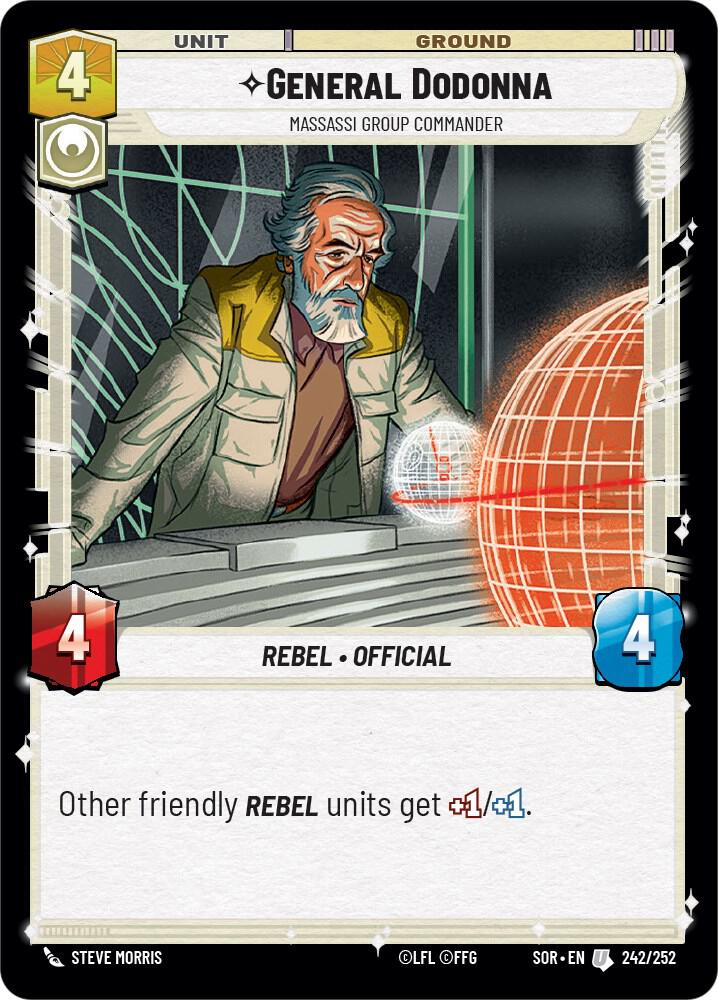 General Dodonna - Massassi Group Commander 242/252 Spark of Rebellion Star Wars card