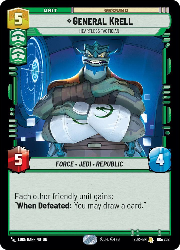 General Krell - Heartless Tactician 105/252 Spark of Rebellion Star Wars card