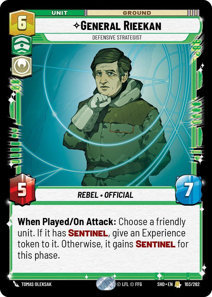 General Rieekan - Defensive Strategist 103/262 Shadows of the Galaxy Star Wars card