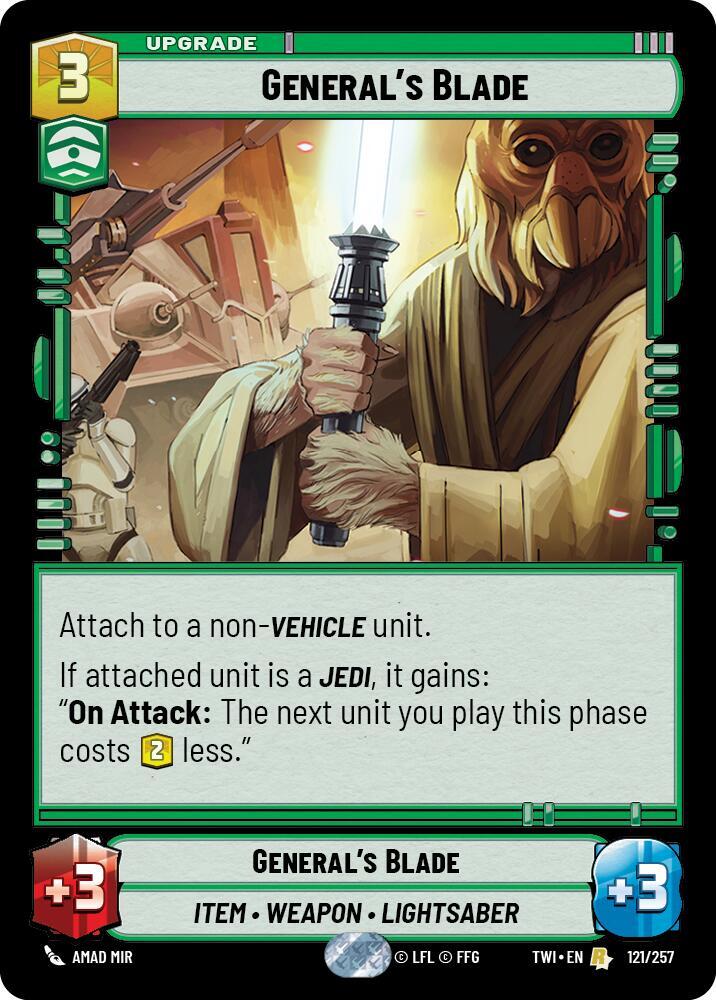 General's Blade 121/257 Twilight of the Republic Star Wars card