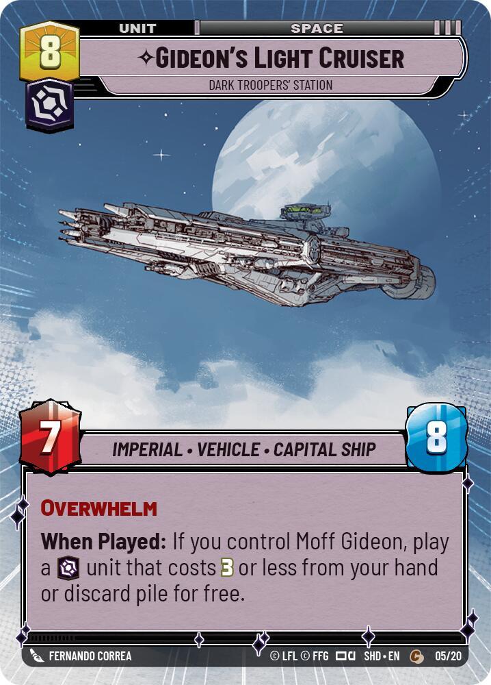 Gideon's Light Cruiser - Dark Troopers' Station (Hyperspace) 45797 Shadows of the Galaxy: Weekly Play Promos Star Wars card